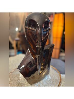 Signed Nico Abstract Bust | Heavy Sculptural Decor | Modernist Interior Object
